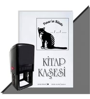 Kişiye Özel  Kara Kedi 3 Tarihli Kitap Kaşesi (Siyah)