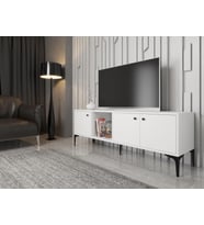 Wood'n Love Hira 160 Cm Metal Ayaklı Tv Ünitesi - Beyaz / Siyah