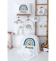 Pia Baby Premium %100 Pamuk Yenidoğan Bebek Hastane Çıkışı Hediyelik Zıbın Set 5092-02 (Ekru)