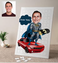 Karikatürlü Kara Şövalye Kişiye Özel Puzzle