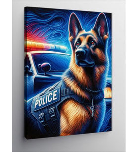 Kanvas Tablo Polis Köpeği