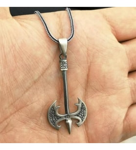 Balta Tasarımlı 925 Ayar Gümüş Erkek Kolye