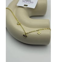 Xuping Gold İnce Kalpli Zincir 25 -xpb37