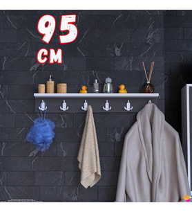 Modilayn Kedi Serisi 6’lı Banyo Askısı Seti 91,4x18 cm 18 Kancalı Raflı Düzenleyici Yer Tasarrufu.
