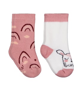 Civil Baby Bunny Havlu 6-18 Ay 2'li Bebek Kız Çorap Set - Standart 12 Ay