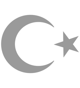 Türk Bayrağı, Ay Yıldız Araba Oto Sticker Gri 10x7,5 cm