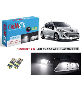 Peugeot 207 LED Plaka Aydınlatma Ampul Seti FEMEX Parlak Beyaz