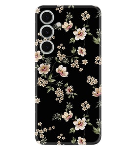 Samsung Galaxy A56 Kılıf Boutique Baskılı Resimli Siyah Fon Çiçek Pcode -045