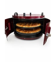Yıldız 37 Litre Çift Tepsili Yuvarlak Fırın Elektrikli Davul Fırın Termostatlı Ev Tipi Börek Pide Fırını