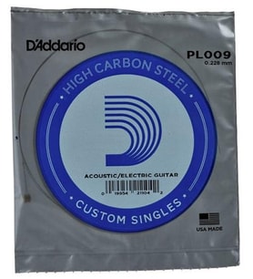 Daddario PL009 Elektro & Akustik Tek Tel 0.009 İnç - Çelik