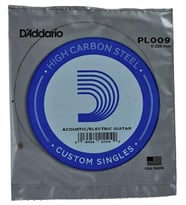 Daddario PL009 Elektro & Akustik Tek Tel 0.009 İnç - Çelik