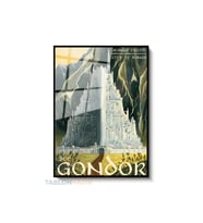 Dikey Çerçeveli Cam Gondor Lotr Modern Ev Dekoru Duvar Sanatı Ev Ofis Tablosu (Siyah)
