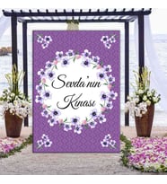 Romantik Mor Çiçekler Kına Pano