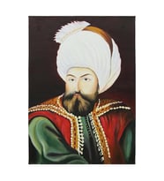 e38 EL İŞÇİLİĞİ  OSMAN GAZİ YAĞI BOYA RESİM 70*50 cm  - 6128