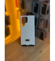Samsung S23 Ultra Uyumlu Taş Desenli Silikon Yumuşak Kılıf (Beyaz)