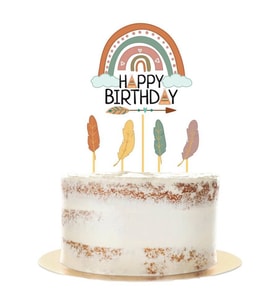 Retro Happy Bırthday Temalı Pasta Süsü Kürdan 5 li