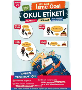 Okul Etiketi Hermione Kalem Defter Etiketi Özel İsim Yazılabilen Etiket Seti - İsim Etiketi-T554-OE22