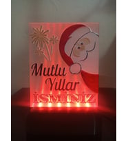 Yılbaşı Hediyesi Isme Özel Dekoratif Led Lamba M3 - Noel Baba - Kablolu Adaptörlü - Kırmızı Işıklı
