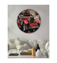 Retro Tasarımlı Duvar Saati 35X35 CM (Baskılı)