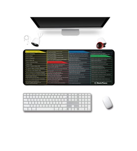 SonicTouch Klavye Mousepad 40x90cm Pürüzsüz Su Geçirmez Kaymaz Windows Klavye Kısayol Tuşları