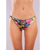 Giyim Golshan Garden Brazillian Slip, Kadın Dantelli Çiçek Baskılı Brezilyan Külot