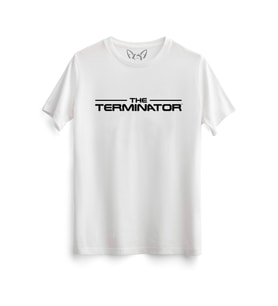 Terminatör Dijital Baskılı Beyaz Tshirt