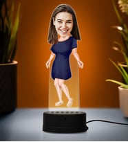 Doğum Günü Hediyesi,Sevgiliye Hediye, Kişiye Özel Fotoğraflı En Tatlı Anne Karikatür 3D Led Lamba (Beyaz)