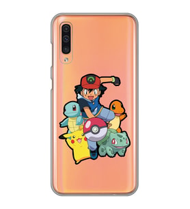 Samsung Galaxy A70 Uyumlu Pokemon Tasarımlı Şeffaf Telefon Kılıfı