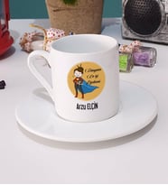 Öğretmenler Günü Hediyesi Türk Kahvesi Fincanı Beyaz