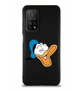 Xiaomi Mi 10T Pro Soft Premier Kapak Donald Duck-E Tasarımlı Silikon Kılıf - Siyah (Şeffaf)