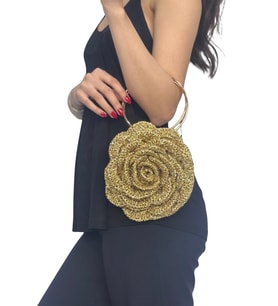 Özel Tasarım Gül Formlu Kadın Çantası – Handmade Abiye Çanta