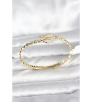 Yılan Model Pirinç Gold Renk Kadın Kelepçe Bileklik - TJ-BB8091