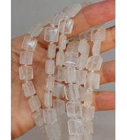 Kristal Kuvars Taşı Yandan Oyuklu Kare Kesim 10x10mm Dizi (49556)