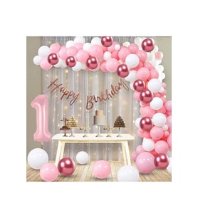 PEMBE DOĞUM GÜNÜ BALON SETİ