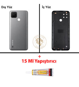 Oppo KAPAK Yapıştırıcı Realme C25Y Gri Yapıştırıcı B-7000 Yapıştırıcı Arka Kapak Arka Cam Batarya Kapağı Lazer Kesim Kapak Pil Kapağı Back Cover