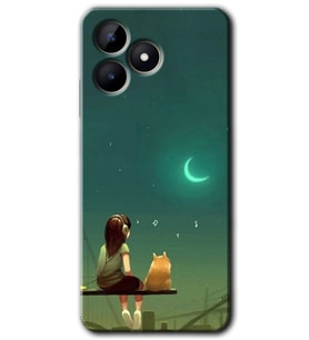 Realme C53 Kılıf HD Desen Baskılı Kılıf - Kedili Kız