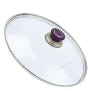 Tencere Sahan Tava Cam Kapağı Kapak 36 cm Mor Tutma Tepesi