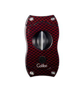 Colibri V-Cut Karbon Desenli Kırmızı Puro Kesici