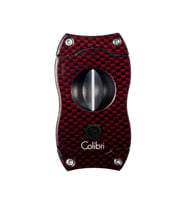 Colibri V-Cut Karbon Desenli Kırmızı Puro Kesici
