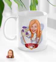 BK Gift Kişiye Özel İsimli Kadın Chef Karikatürlü Beyaz Kupa Bardak-2