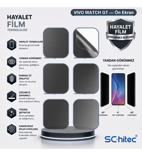 SChitec VIVO WATCH GT Uyumlu Ön Yüzey Hayalet Privacy Hidrojel Ekran Koruyucu