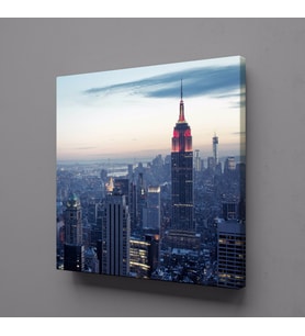 ŞEHİR MANZARALARI VE AKŞAM ÜSTÜ TEMALI KANVAS TABLO 40x40cm (Karışık)