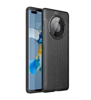 Huawei Mate 40 Pro Kılıf Esnek Pu-Deri Leather-Pu Serisi Protected Case (Siyah)