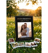 Kişiye Özel Sevgili Fotoğraf Çerçevesi Bizim Hikayemiz İsim ve Tarih Baskılı Romantik Yıldönümü Hediyesi Dekoratif Anı Tablosu