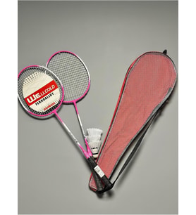 Adet Profesyonel Badminton Raketi, Deluxe Badminton Çantası, 3 Adet Badminton Topu Seti, Pembe
