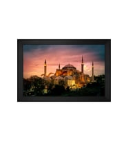 Ayasofya Motifli Kanvas Tablo 80 x 110 cm Siyah Çerçeve