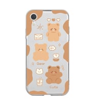 Iphone XR Uyumlu Cute Bear Tasarımlı Şeffaf Telefon Kılıfı