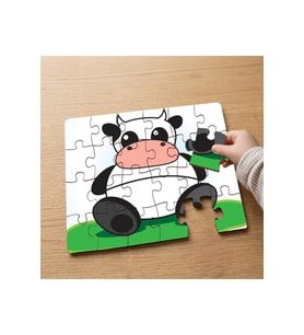 Mutlu İnek Tasarımlı 24 Parça Ahşap Çocuk Puzzle MPK0558