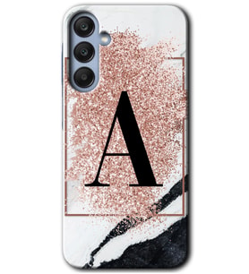Galaxy A55 Kılıf HD Desen Baskılı Kılıf - Pembe Mermer Desenli A Harfi