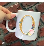 Size Özel O Harfli Seramik Baskılı Kupa Bardaklar